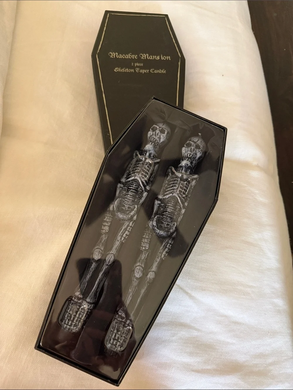 Black & White Skeleton Taper Candles - 2 Piece